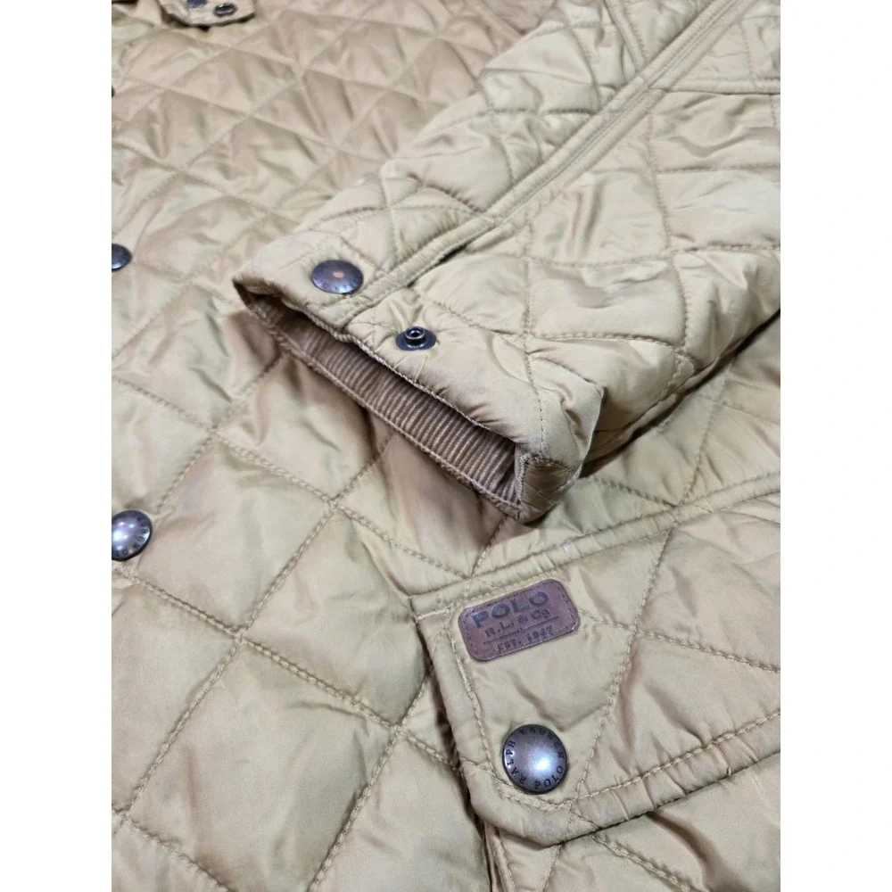 Vintage Polo Ralph Lauren Jacket Mens Medium‎ Diamond Quilted Utility Barn Snap